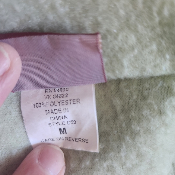 Ladies Med 1990's Tudor Court Winter Scene Zip-Up Sweater - Picture 9 of 9